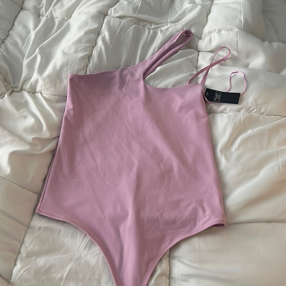 Abercrombie Pink One Shoulder Bodysuit